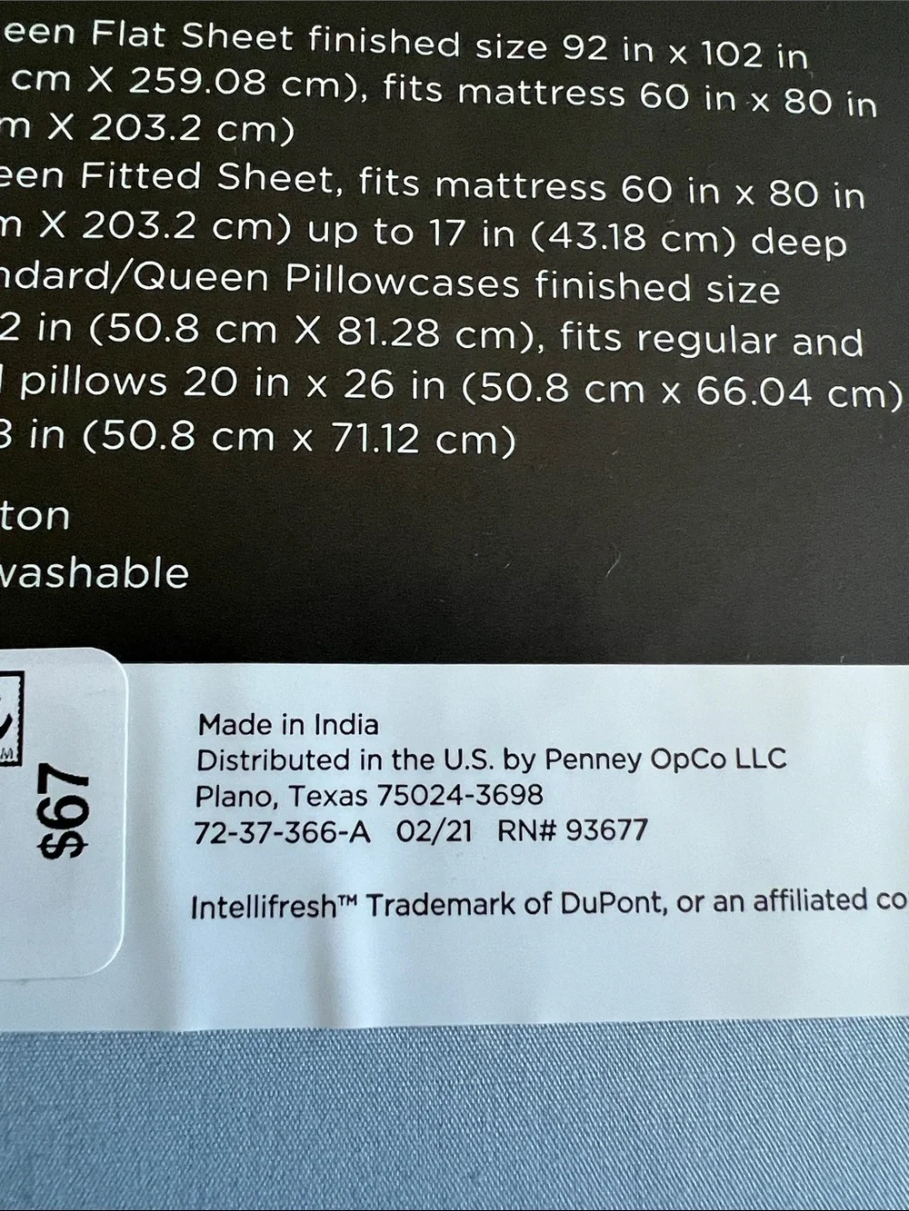 NEW Home Expressions 100% Cotton Percale Queen Sheet Set - Light Blue